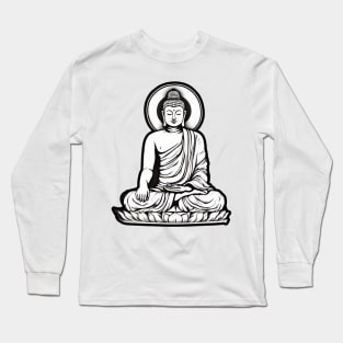 Bhudda Black and White Long Sleeve T-Shirt